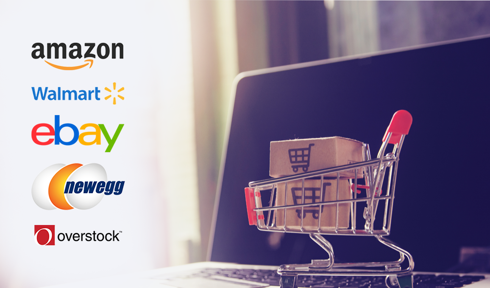 marketplace logos over a computer screen